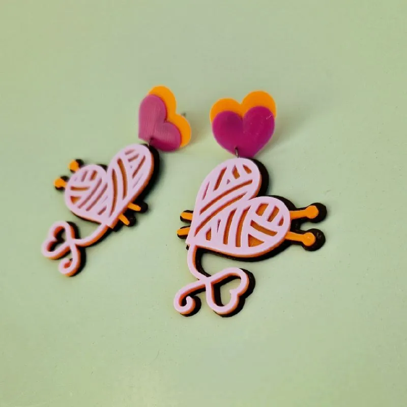 CorazonYarn Earrings – Knitter version - Image 2