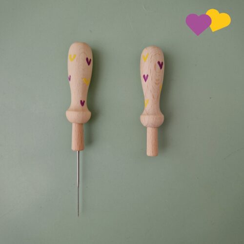 Hand-Painted Wooden Needle Handle