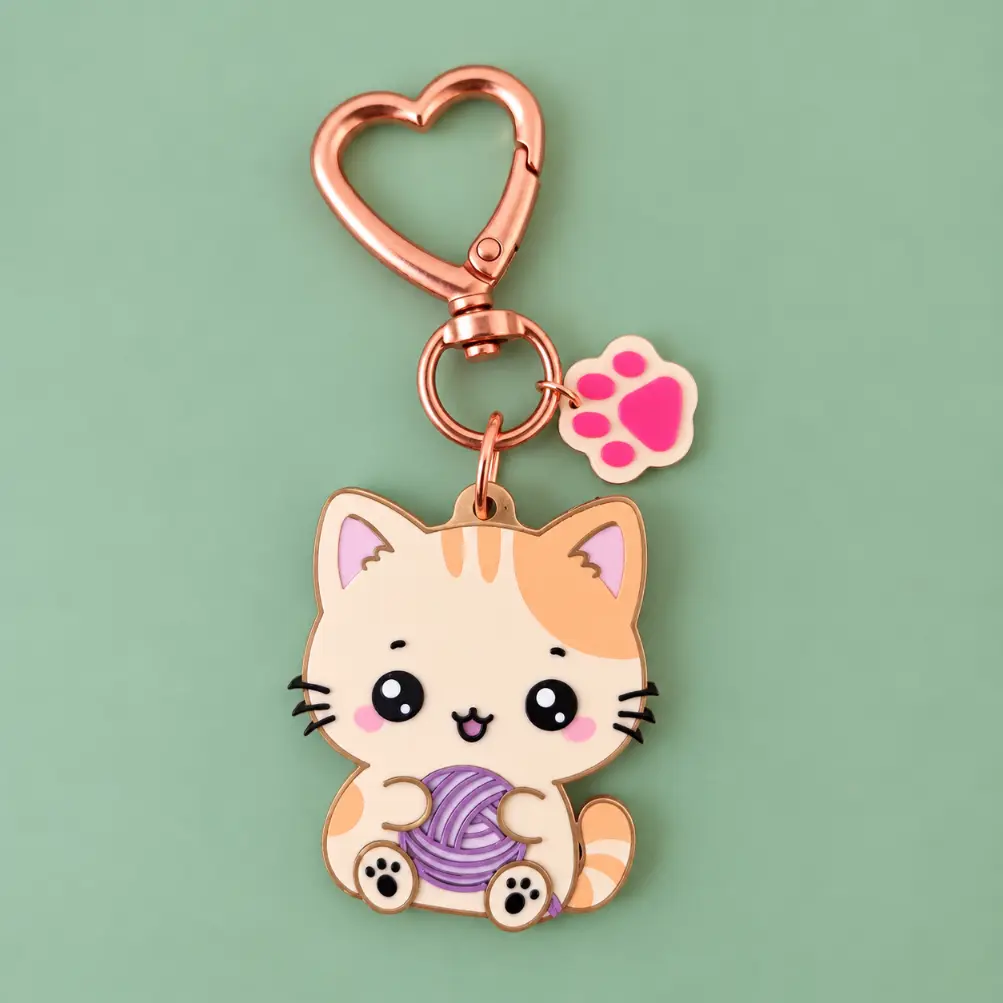 Meow & Knit Kitten Keyring