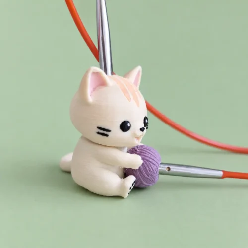 Meow & Knit Magnetic Cable Stoppers – exclusive design, hand-finished by Mostacita Moraíta